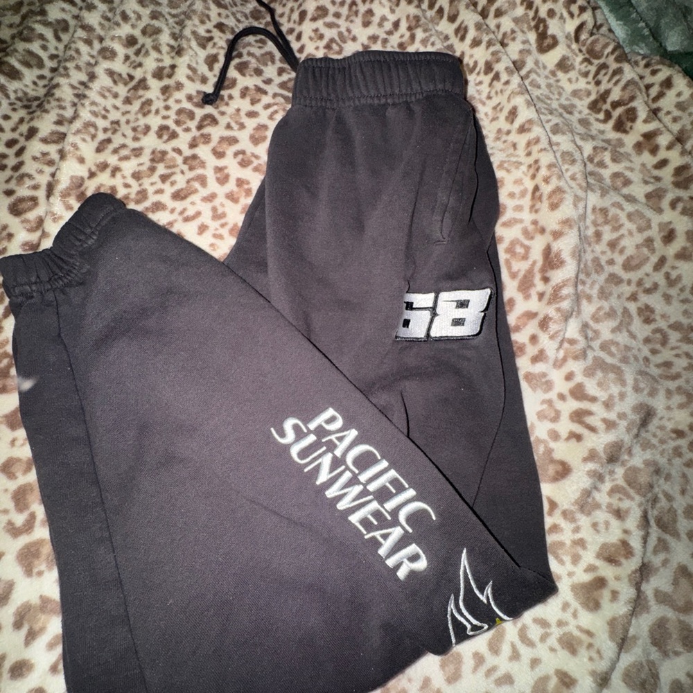 Pacific Sunwear Kids Black Sweatpants with White Logo
